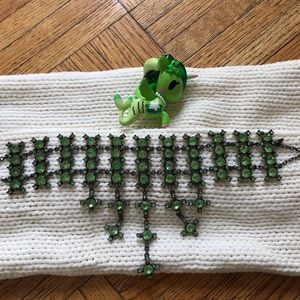 Goth green crystal choker